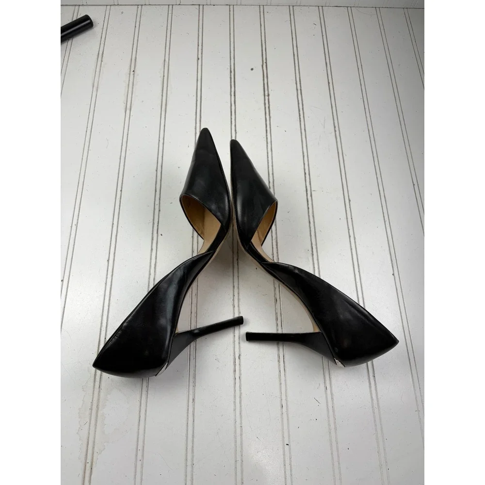 Michael Kors Black Leather Pointed Toe DOrsay Stiletto Pumps Women's Size 10M